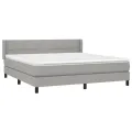 cadre de lit avec matelas Gris clair 160x200cm Tissu