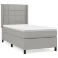 cadre de lit avec matelas Gris clair 80x200 cm Tissu