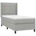 cadre de lit avec matelas Gris clair 80x200 cm Tissu