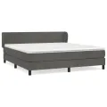 cadre de lit et matelas Gris foncé 180x200cm Velours