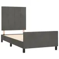 Cadre de lit avec tête de lit Gris foncé 90x190 cm Velours
