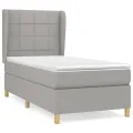 cadre de lit avec matelas Gris clair 80x200 cm Tissu