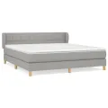 cadre de lit avec matelas Gris clair 160x200cm Tissu