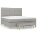 cadre de lit avec matelas Gris clair 160x200cm Tissu