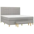cadre de lit avec matelas Gris clair 160x200cm Tissu
