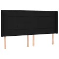 Tête de lit avec oreilles Noir 163x16x118/128 cm Tissu