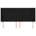 Tête de lit avec oreilles Noir 163x16x118/128 cm Tissu