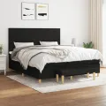 cadre de lit avec matelas Noir 160x200 cm Tissu