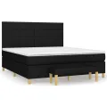 cadre de lit avec matelas Noir 160x200 cm Tissu