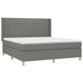 cadre de lit matelas LED Gris foncé 180x200 cm Tissu