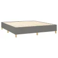 cadre de lit matelas LED Gris foncé 180x200 cm Tissu