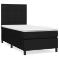 cadre de lit avec matelas Noir 90x200 cm Tissu