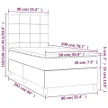cadre de lit avec matelas Noir 90x200 cm Tissu