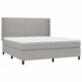 cadre de lit avec matelas Gris clair 180x200cm Tissu