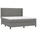 cadre de lit matelas LED Gris foncé 180x200 cm Tissu
