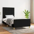 Cadre de lit avec tête de lit Noir 90x200 cm Tissu