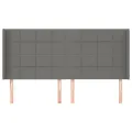 Tête de lit avec oreilles Gris foncé 183x16x118/128 cm Tissu