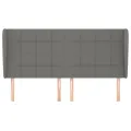 Tête de lit avec oreilles Gris foncé 183x23x118/128 cm Tissu