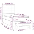 cadre de lit avec matelas Gris clair 90x200 cm Tissu