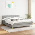 cadre de lit avec matelas Gris clair 180x200cm Tissu