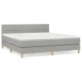 cadre de lit avec matelas Gris clair 180x200cm Tissu