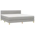 cadre de lit avec matelas Gris clair 180x200cm Tissu
