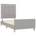 Cadre de lit avec tête de lit Gris clair 90x200 cm Tissu