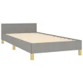 Cadre de lit avec tête de lit Gris clair 90x200 cm Tissu