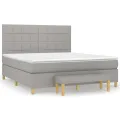 cadre de lit avec matelas Gris clair 180x200cm Tissu