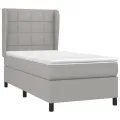cadre de lit et matelas Gris clair 90x190 cm Tissu