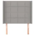 Tête de lit avec oreilles Gris clair 93x16x118/128 cm Tissu