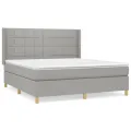 cadre de lit avec matelas Gris clair 180x200cm Tissu