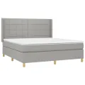 cadre de lit avec matelas Gris clair 180x200cm Tissu