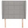 Tête de lit avec oreilles Gris clair 93x23x118/128 cm Tissu