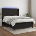 cadre de lit matelas et LED Noir 140x200 cm Tissu