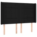 cadre de lit matelas et LED Noir 140x200 cm Tissu