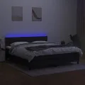 cadre de lit avec matelas LED Noir 180x200 cm Tissu