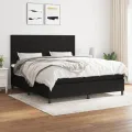 cadre de lit avec matelas Noir 160x200 cm Tissu