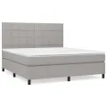 cadre de lit avec matelas Gris clair 160x200cm Tissu