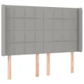 cadre de lit matelas LED Gris clair 140x200 cm Tissu