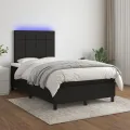 cadre de lit et matelas et LED Noir 120x200 cm Tissu