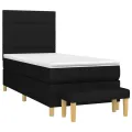 cadre de lit avec matelas Noir 90x200 cm Tissu