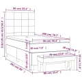 cadre de lit avec matelas Noir 90x200 cm Tissu