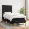 cadre de lit avec matelas Noir 90x190 cm Tissu