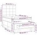 cadre de lit avec matelas Noir 90x190 cm Tissu