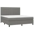 cadre de lit et matelas et LED Gris foncé 180x200 cm