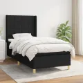 cadre de lit avec matelas Noir 100x200 cm Tissu