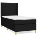 cadre de lit avec matelas Noir 100x200 cm Tissu