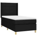 cadre de lit avec matelas Noir 100x200 cm Tissu