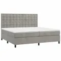 cadre de lit matelas et LED Gris clair 200x200 cm